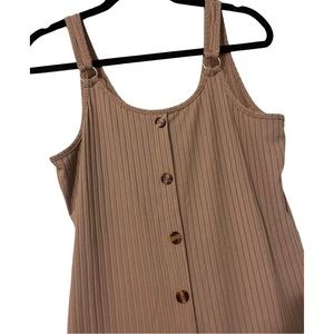 Beige MIDI Ribbed Dress